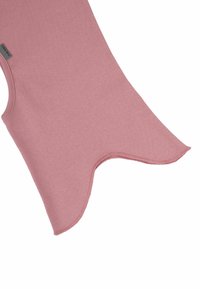 Indumento in tessuto rosa con scollatura rotonda e un'inconfondibile orlo asimmetrico. Tessuto morbido, materiale leggero e dettagli di cucitura curati.
