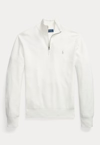 MESH KNIT COTTON QUARTER-ZIP SWEATER - Jersey de punto - deckwash white
