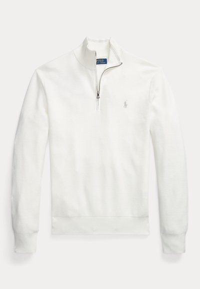 Polo Ralph Lauren MESH KNIT COTTON QUARTER-ZIP SWEATER - Pulóver - deckwash white