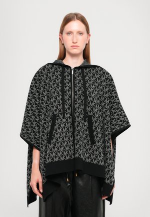 DOT ZIP FRONT PONCHO - Sweat zippé - black/white