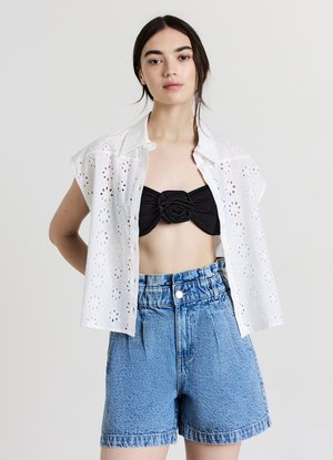 PMED SACCHETTO - Denim shorts - blu denim medio