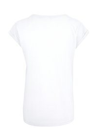 White short-sleeve t-shirt with a round neckline, made from cotton, featuring rolled cuffs and a smooth, lightweight texture.