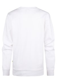 Witte sweatshirt met lange mouwen, gemaakt van katoen. Beschikt over een ronde halslijn, geribbelde manchetten en een rechte zoom. Geen zichtbare patronen of graphics.