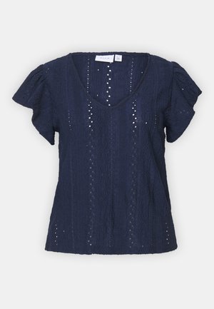 VILA VILINDA V NECK - Blouse - navy blazer