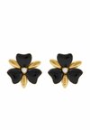 FLORA - Auskari - black gold coloured