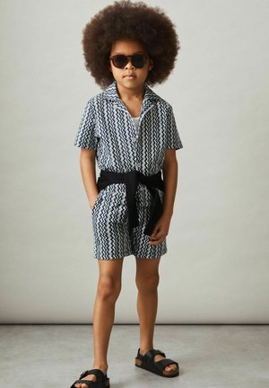 Reiss REISS TETI ZIG-ZAG KNIT DRAWSTRING SHORTS - Shorts - blue