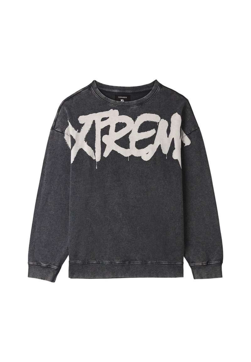 Terranova ACID-WASH CON GRAFFITI - Felpa - antracite