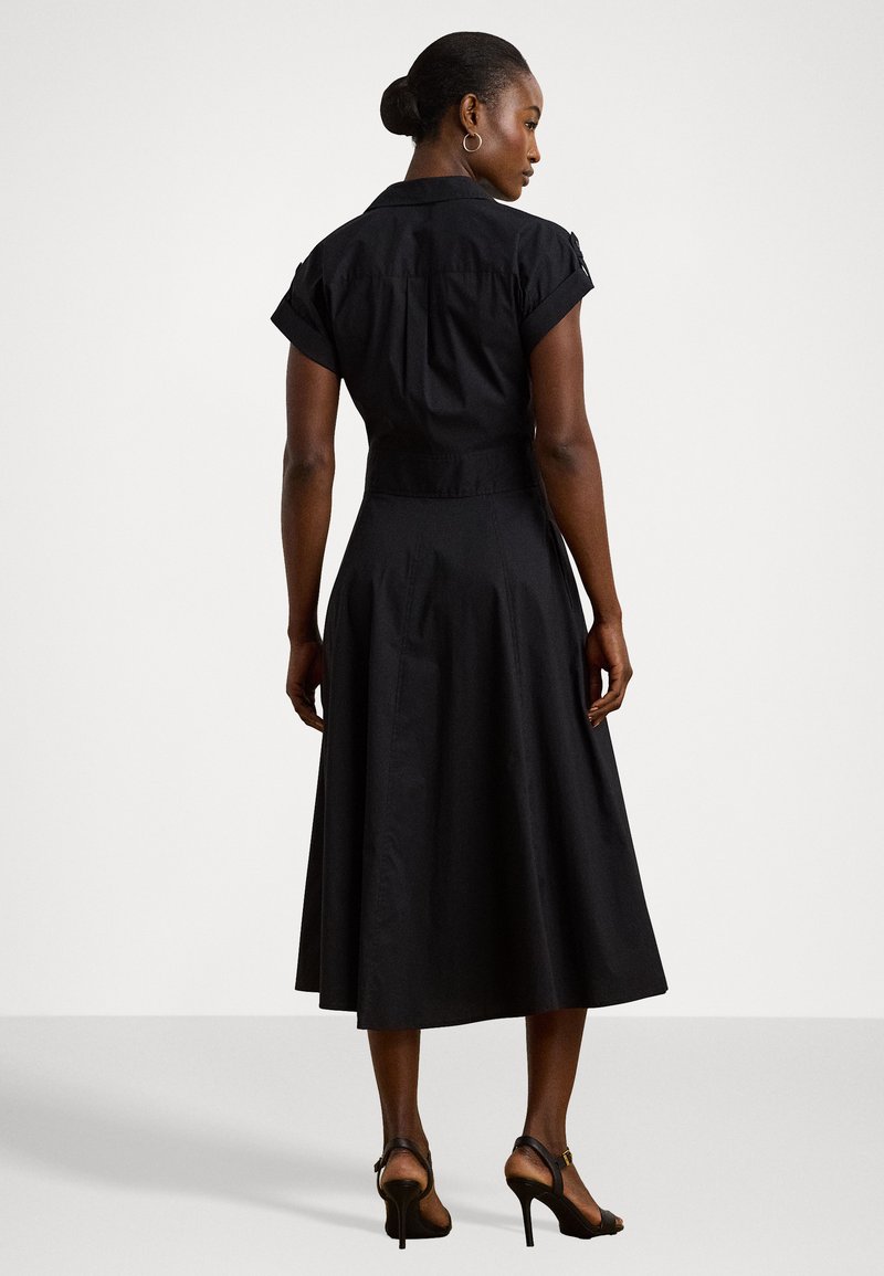 Lauren Ralph Lauren BUCKLE TRIM COTTON BLEND SHIRTDRESS - Shirt dress -  black - Zalando.co.uk
