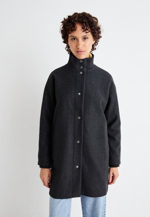 ONLAUGUSTA COLLAR COAT - Rövid kabát - dark grey melange