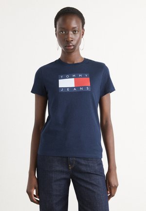 FLAG TEE - Print T-shirt - dark night navy