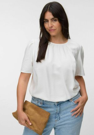 Vero Moda Curve TOP VMCFLORES TOP - Bluză - snow white