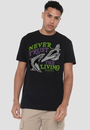 Cotton Soul, BEETLEJUICE/NEVER TRUST - Print T-shirt - black
