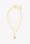 STARFISH & FAUX PEARL ROW NECKLACE - Κολιέ - gold-coloured