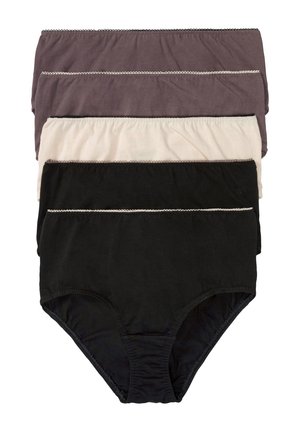5ER PACK BEQUEMER MIT KONTRAS GUMMIBUND - Slip - black
