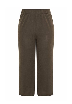 Yours Clothing, PLUS SIZE WIDE LEG TROUSERS - Pantalon classique - chocolate