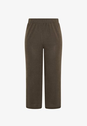 Yours Clothing, PLUS SIZE WIDE LEG TROUSERS - Pantalon classique - chocolate