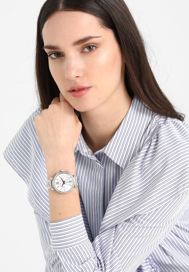 silver-coloured/rose gold-coloured 