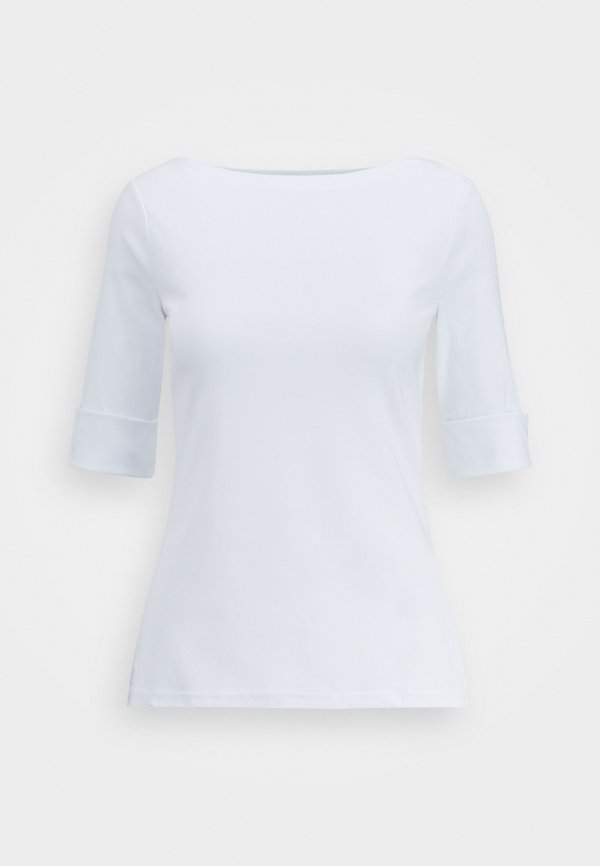 STRETCH COTTON BOATNECK TEE - Basic T-shirt - bianco4