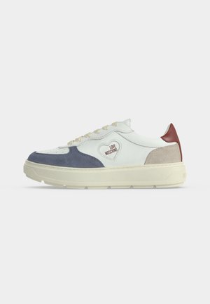 Love Moschino, BOLD - Baskets basses - white/avio blue/dove colour/terracotta
