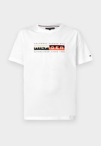 COLOUR BLOCK GRAPHIC TEE - Print T-shirt - white