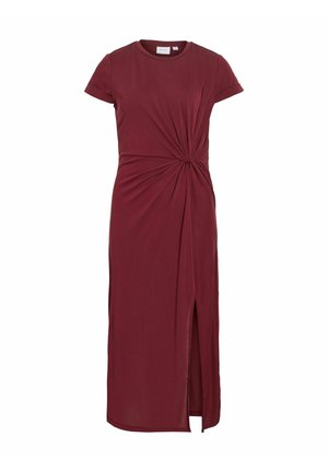 VILA, VIMODALA C/S MIDI DRESS/VOL/1 - Robe en jersey - tawny port