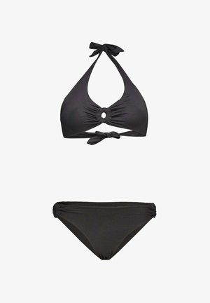 Fisico, BIKINI FAZZOLETTO ANELLI NERO SET - Bikini - nero