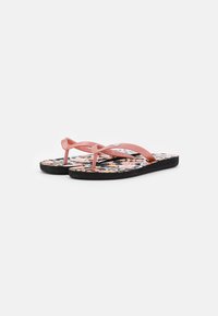 Roxy TAHITI - T-rihmaga sandaalid - black/withe/pink