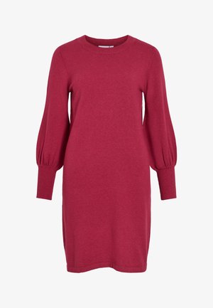 VILA, VIKERRY O-NECK KNIT DRESS - NOOS - Svetríkové šaty - anemone