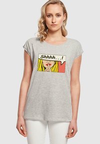 Merchcode SILENT SIGN COMIC EXTENDED SHOULDER  - T-shirts med print - heather grey
