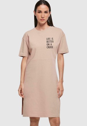 LIFE IS BETTER SLIT  - Jersey dress - duskrose