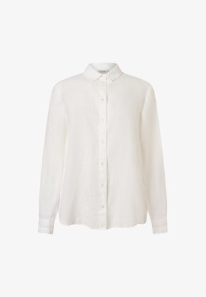 Valkoinen pitkähihaisesti napitettava paita, joka on valmistettu pellavasta. Paita sisältää klassisen kauluksen ja nappikiinnityksen, hienovaraiset hihansuut yksityiskohdat ja rento istuvuus.