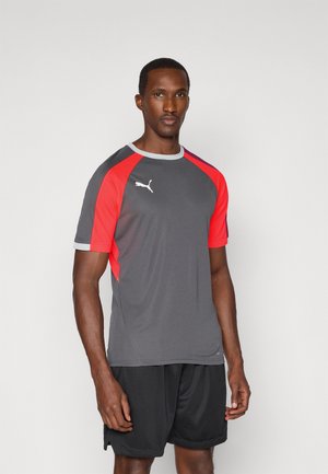 INDIVIDUALLIGA - T-skjorte til trening - shadow gray/white glowing red