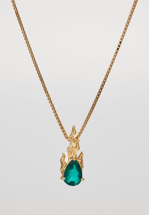 Alan Crocetti MINI GEM IN HEAT NECKLACE LAB EMERALD UNISEX - Collar - gold-coloured