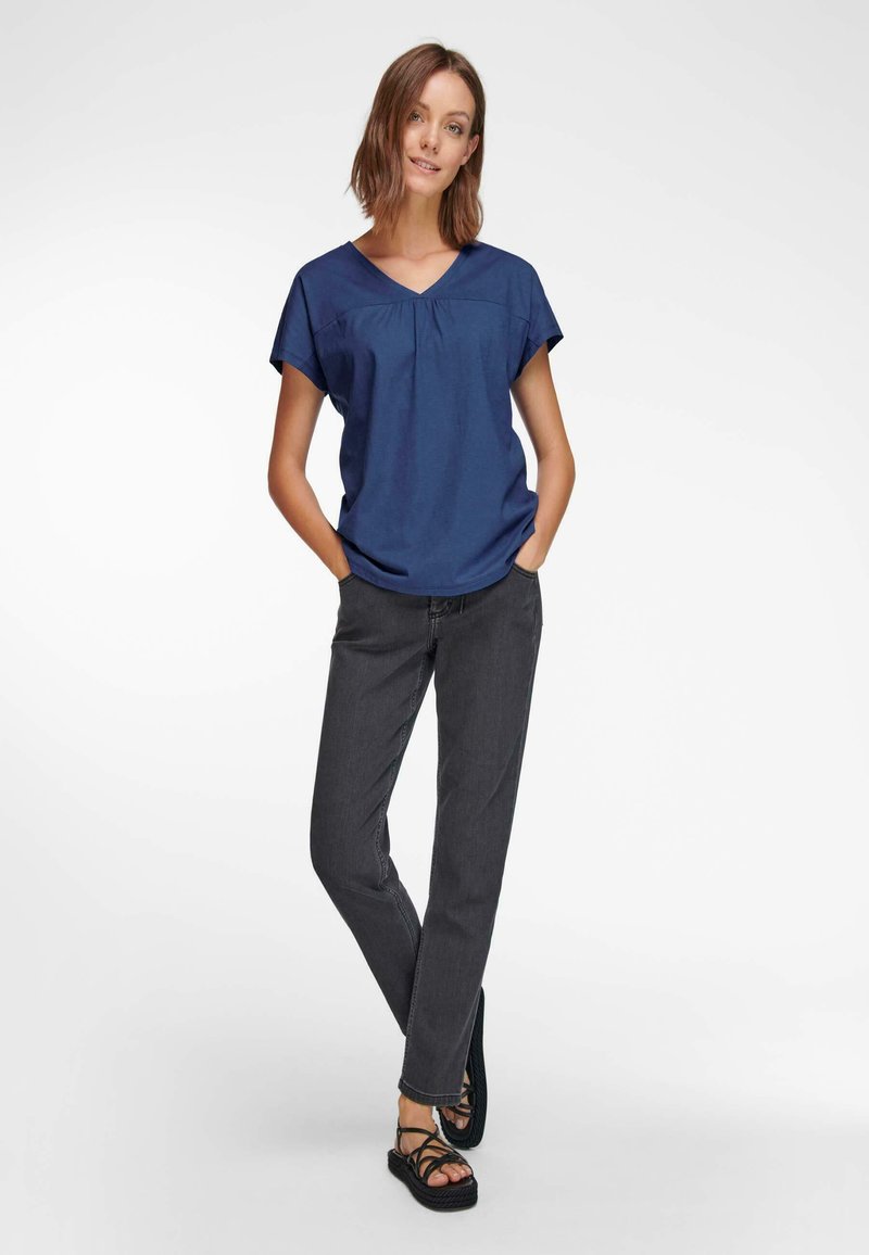 Damen T-Shirts | Green Cotton T-Shirt basic jeansblau/blau - HA47286 Damen T-Shirts | Green Cotton T-Shirt basic jeansblau/blau - HA47286