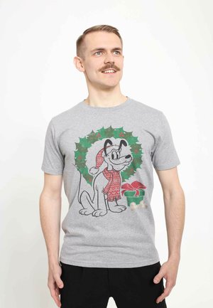 MICKEY CLASSIC CHRISTMAS FAIRISLE PLUTO UNISEX - T-shirt imprimé - melange grey