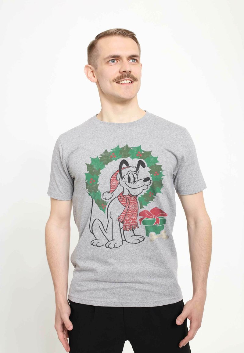 Henry Tiger MICKEY CLASSIC CHRISTMAS FAIRISLE PLUTO UNISEX - T-shirt med print - melange grey