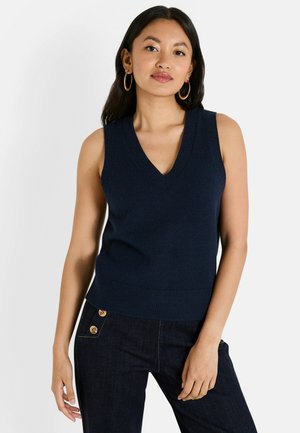 SANS MANCHES À COL V - Pullover - bleu foncé marine