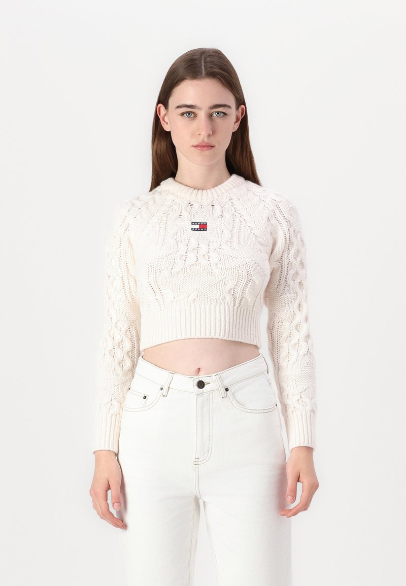 Tommy Jeans - BADGE STAR - Jumper - ancient white, Enlarge