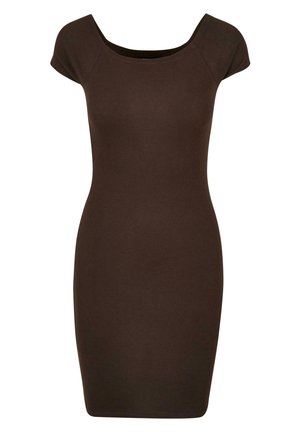 Urban Classics OFF SHOULDER - Shift dress - brown