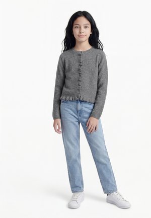 ONLY GIRLS KOGSHELDA LIFE O NECK RUFFLE  - Vesta na kopčanje - medium grey melange