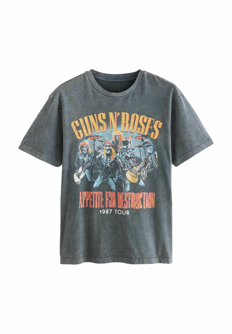 Next LICENSE REGULAR - Print T-shirt - charcoal grey guns n roses
