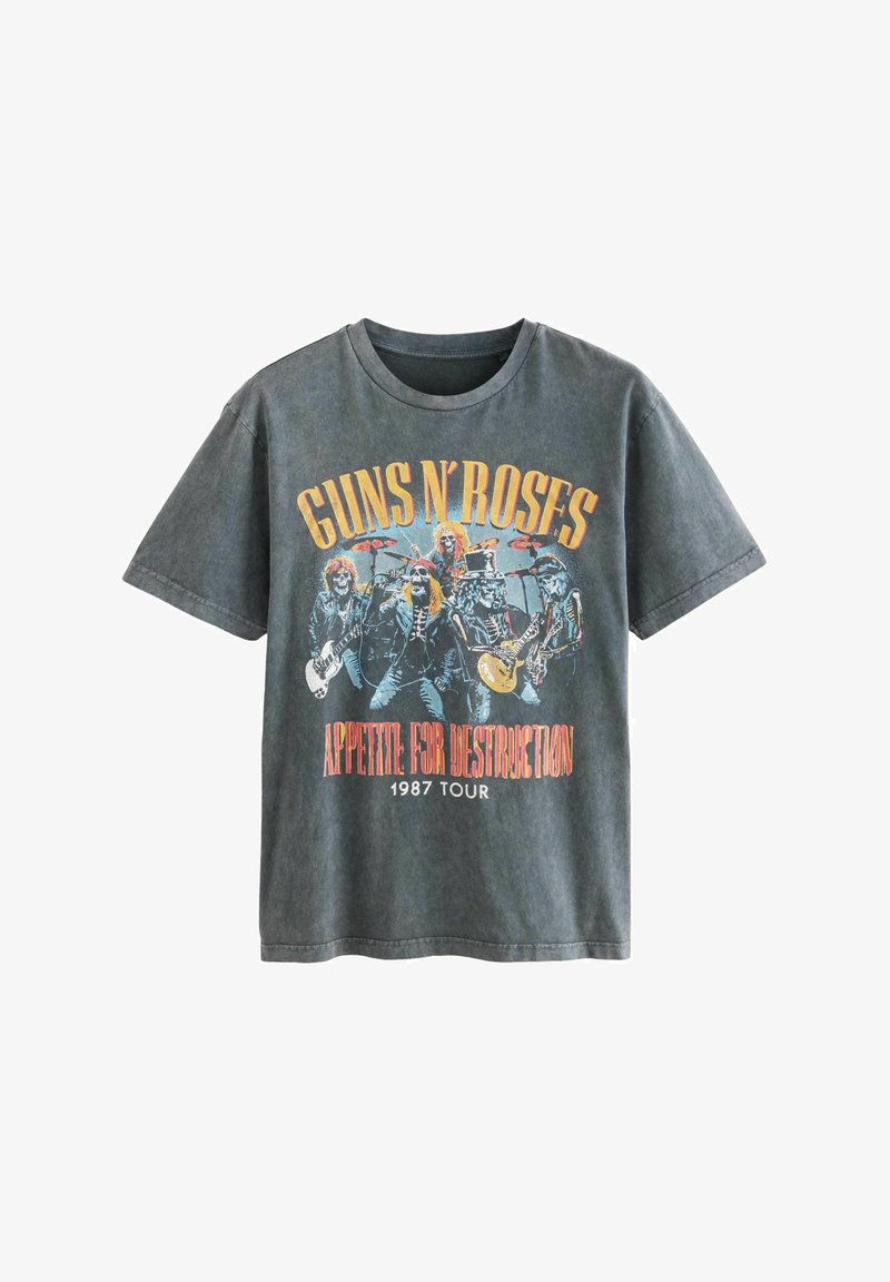 Next LICENSE REGULAR - Print T-shirt - charcoal grey guns n roses