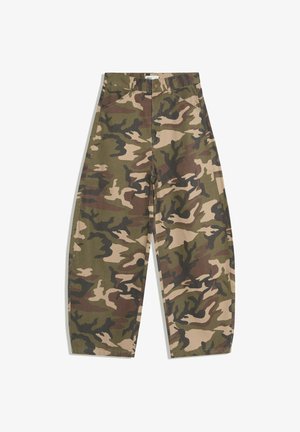 Bershka, PRINTED - BAGGY TROUSERS - Jean baggy - khaki