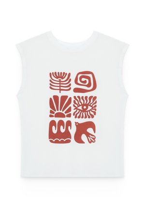 INSIDE, CAMISETA SIN MANGAS ESTAMPADO GRÁFICO - Camiseta estampada - blanco