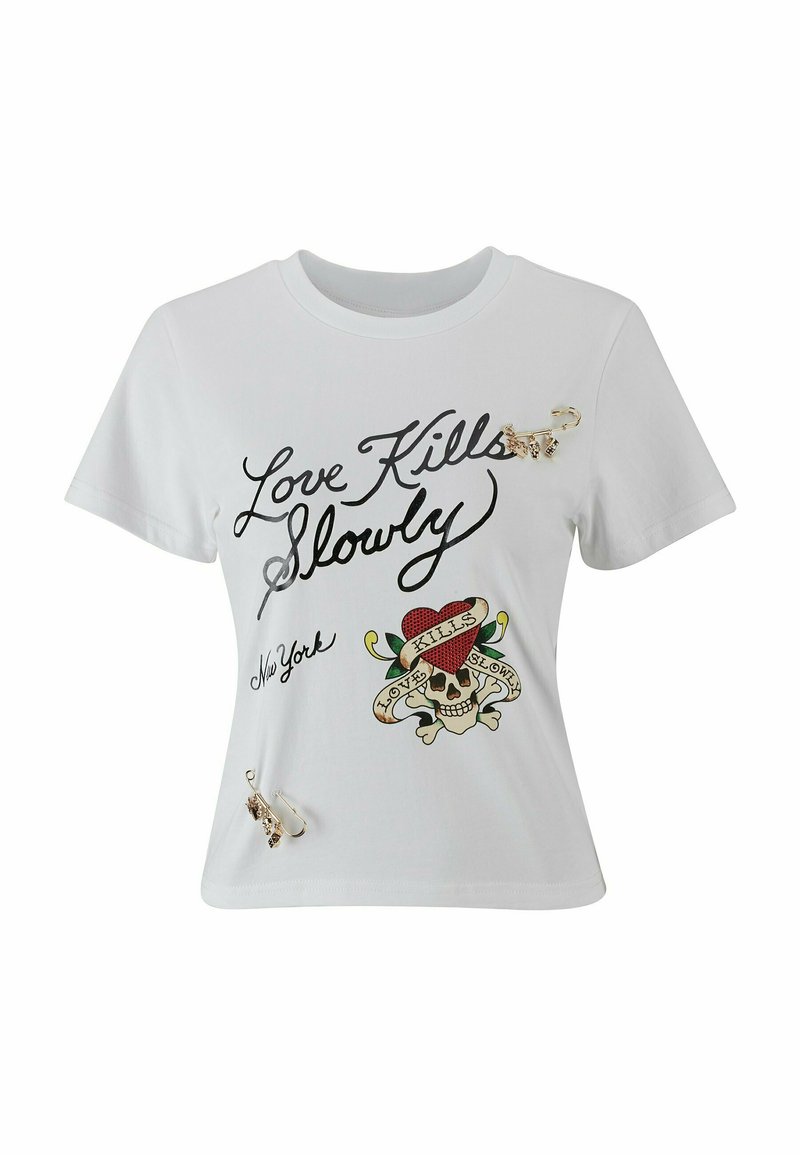 Ed Hardy LKS PIN CHARM CLASSIC TShirt print brilliant white/weiß