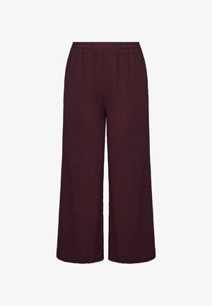 Yours Clothing, PLUS SIZE WIDE LEG TROUSERS - Broek - burgundy