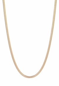 Gouden ketting met een platte, flexibele haringbeenontwerp. Glad, glanzend oppervlak en een constante breedte over de gehele lengte.