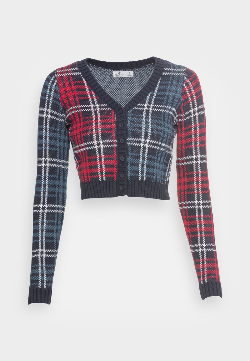 Damen Strickjacken | Hollister Co. CROP CARDI Strickjacke dark ground plaid/dunkelblau - JA53476 Damen Strickjacken | Hollister Co. CROP CARDI Strickjacke dark ground plaid/dunkelblau - JA53476
