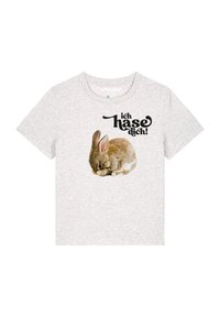 watapparel ICH HASE DICH - T-shirt imprimé - cool heather grey