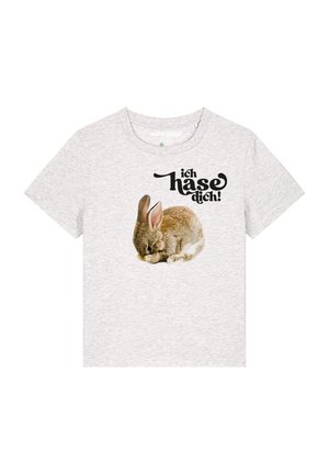 watapparel ICH HASE DICH - T-shirt print - cool heather grey